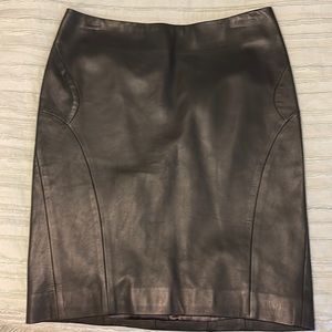 Army dark green leather skirt